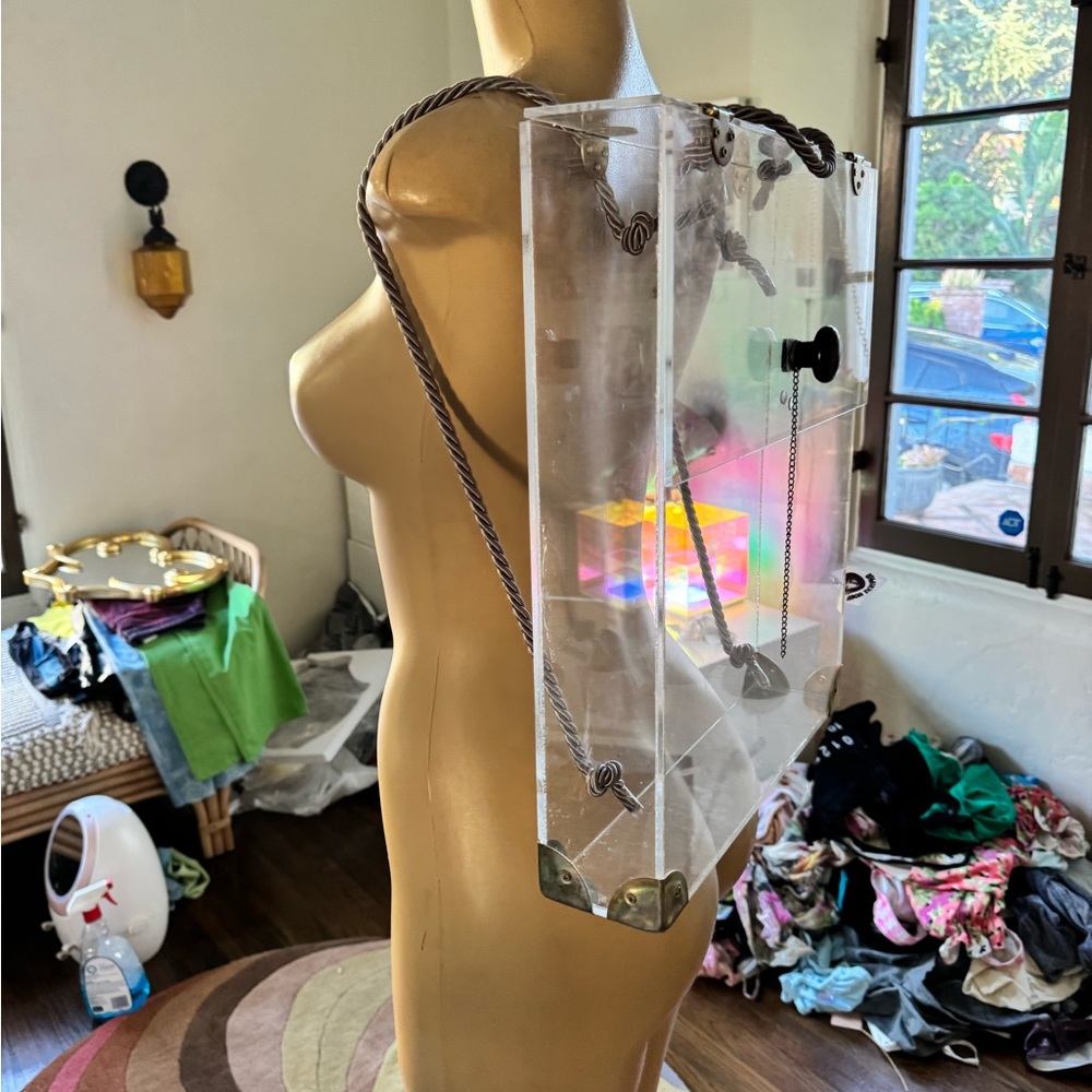 So Rare!! Transparent Vinyl Rectangular Shaped Ba… - image 3